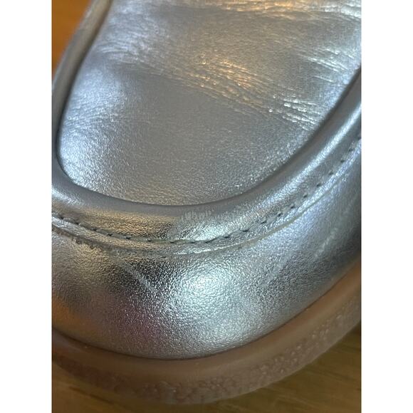 Dansko Danica Silver Leather Slip On Chunky Penny Loafer Size 6/36 - Picture 7 of 11